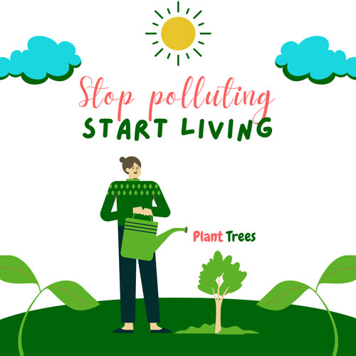 poster on world environment day with slogan