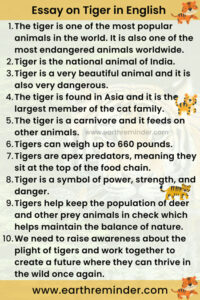 tiger essay for 3rd standard
