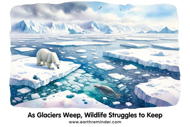 As glaciers weep, wildlife struggles to keep.