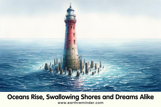 Oceans rise, swallowing shores and dreams alike.