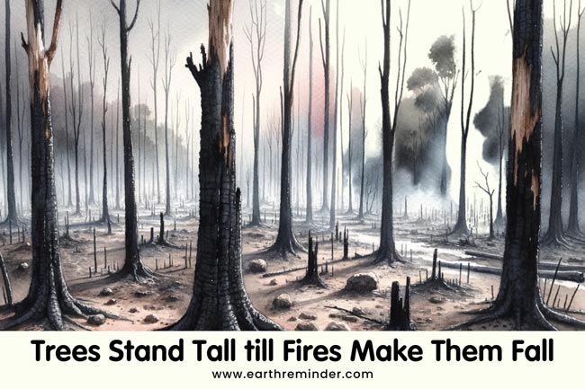 Trees stand tall till fires make them fall
