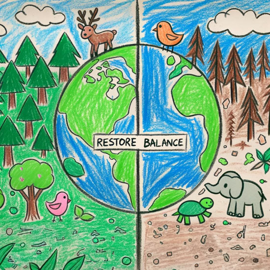 my kid's earth day art project : r/homeschool