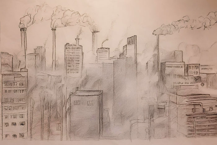 climate change pencil sketch drawing