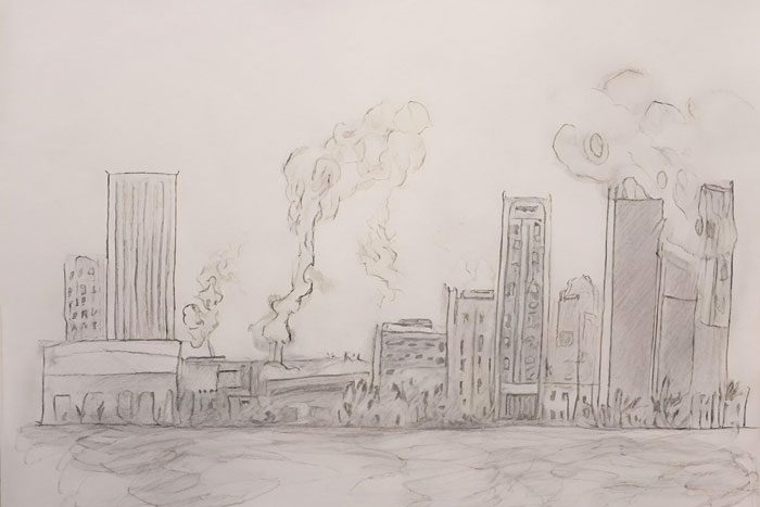 climate change pencil sketch drawing