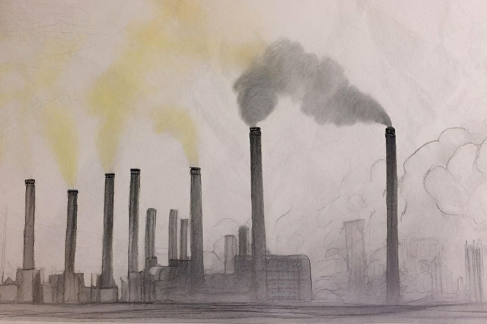climate change pencil sketch drawing