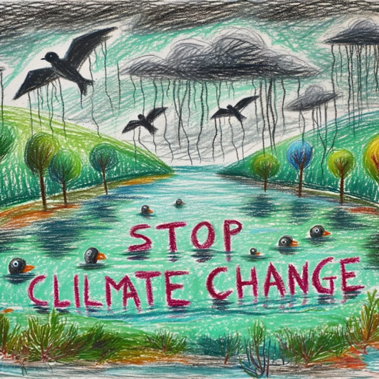 environment and climate change drawing