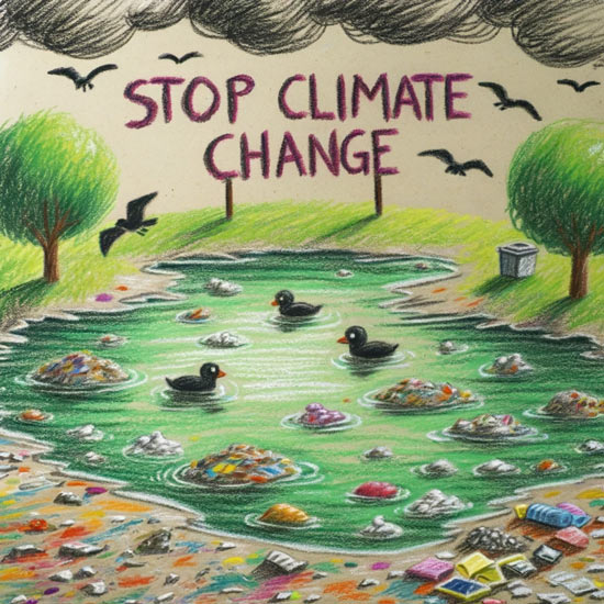 environment and climate change drawing