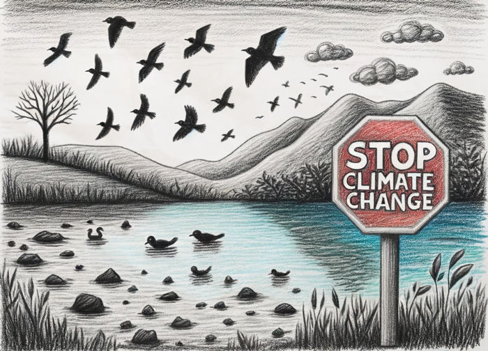 environment and climate change drawing