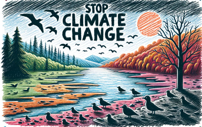 environment and climate change drawing