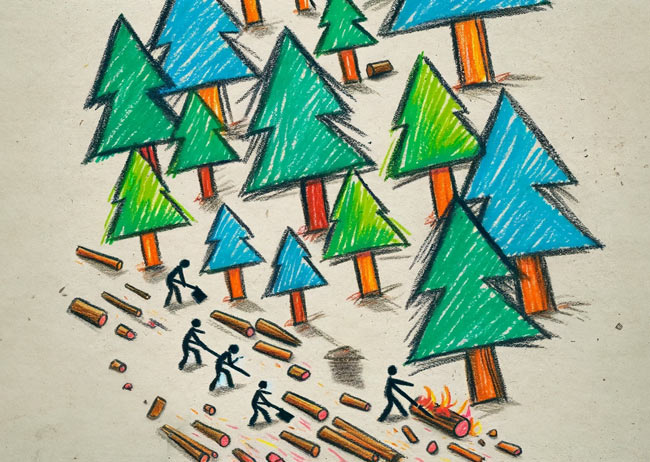 deforestation drawing pictures