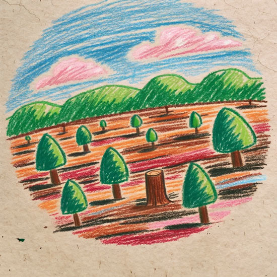 deforestation easy drawing