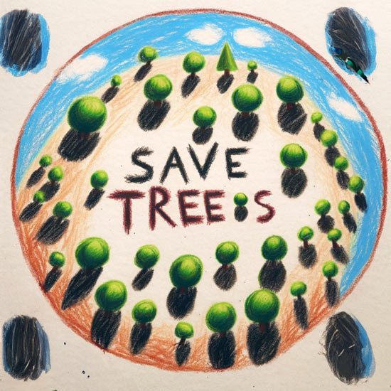 save trees deforestation drawing