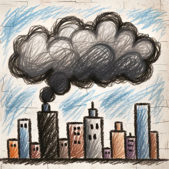 air pollution drawing