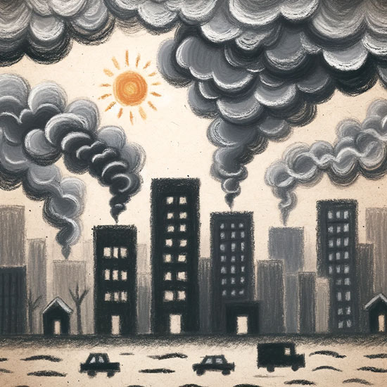 air pollution drawing