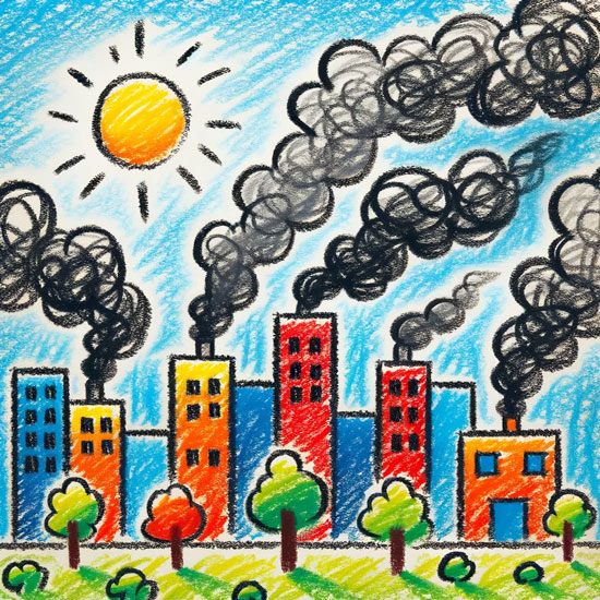 air pollution drawing