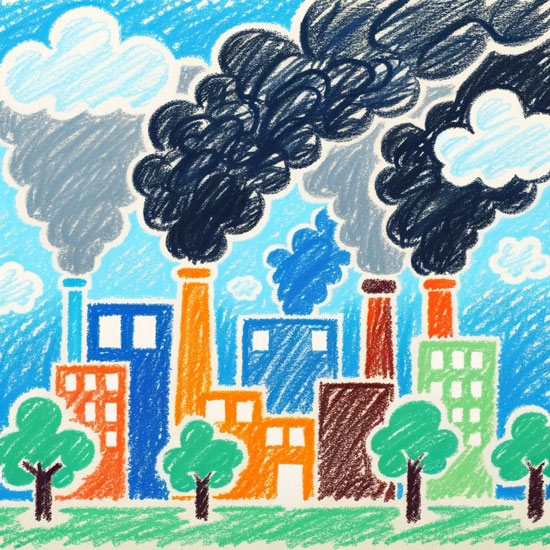 air pollution drawing