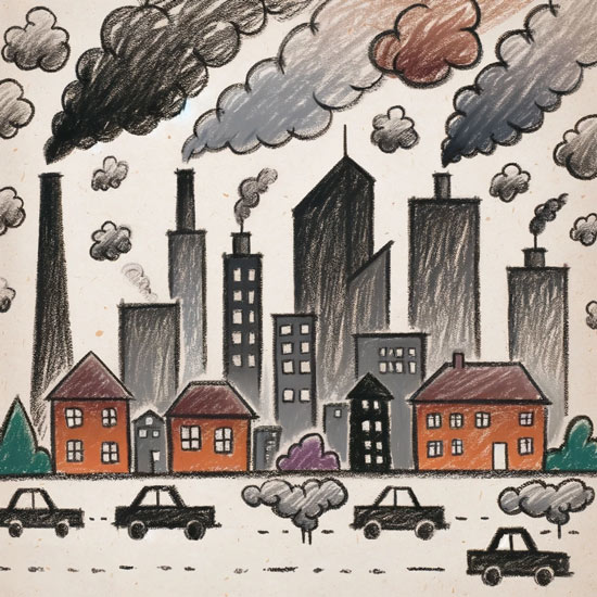 air pollution drawing