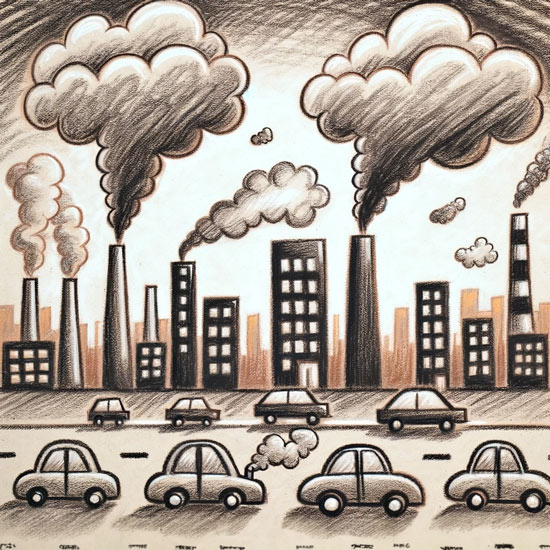 air pollution drawing