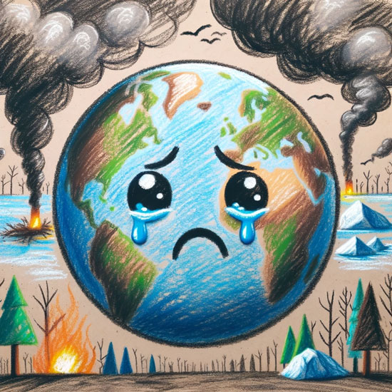 Sad Earth Pollution Deforestation War Stock Illustration 500282695 |  Shutterstock