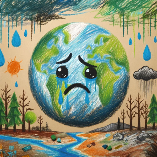 earth pollution drawing