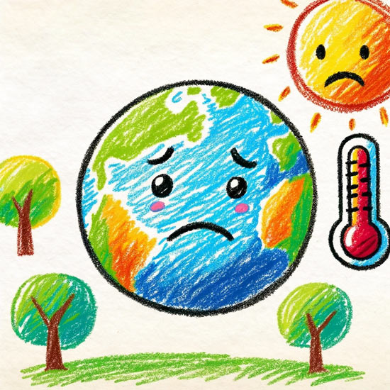 easy drawing of global warming