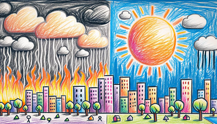 global warming drawing