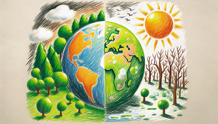 global warming drawing