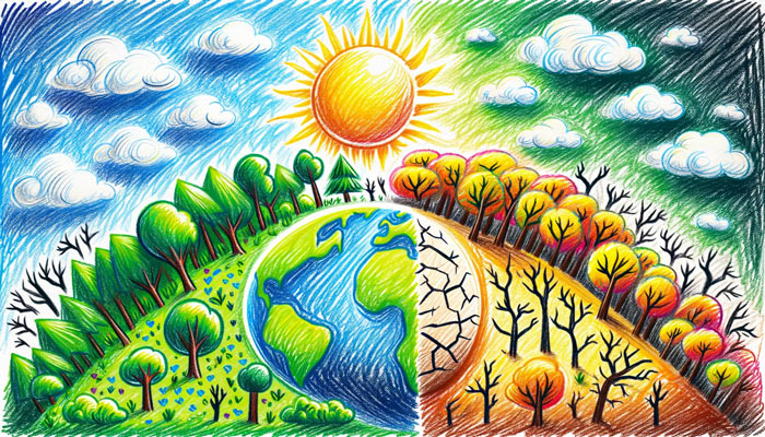 global warming drawing