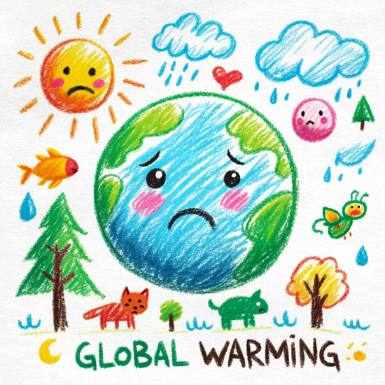 global warming drawing easy