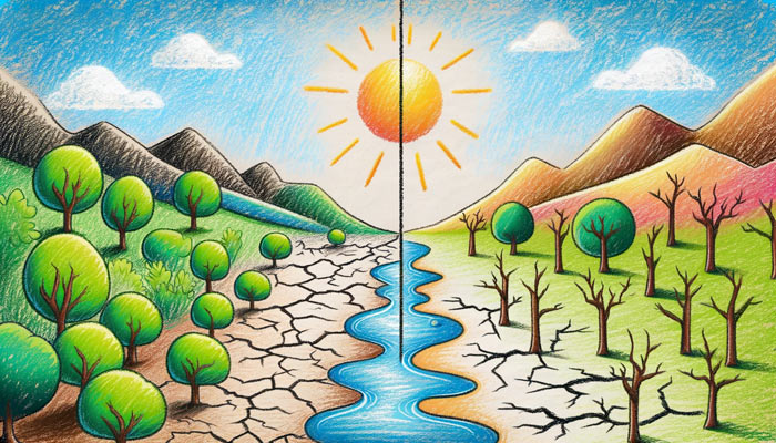 global warming drawing easy