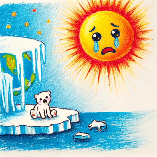 global warming drawing easy