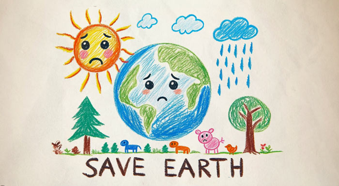 save earth global warming drawing