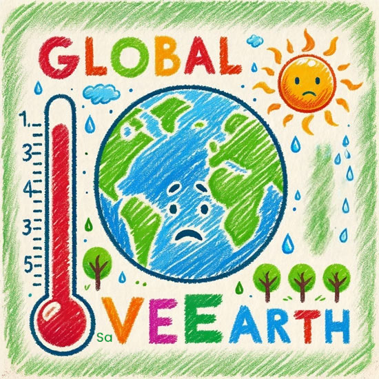 save earth global warming drawing