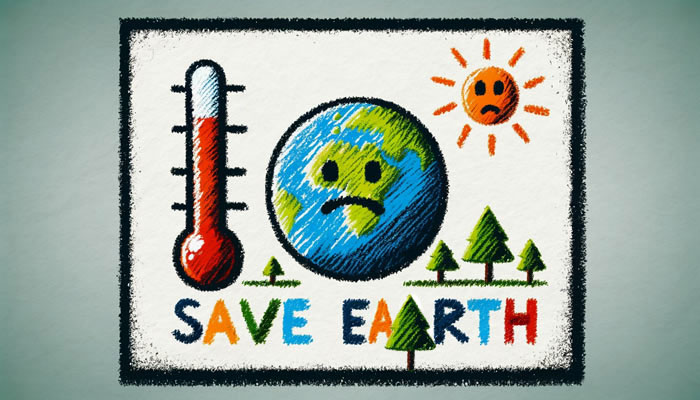 save earth global warming drawing