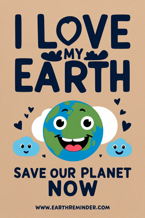 I love my earth save our planet now poster