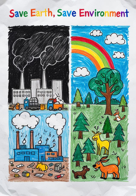 save earth save environment drawing