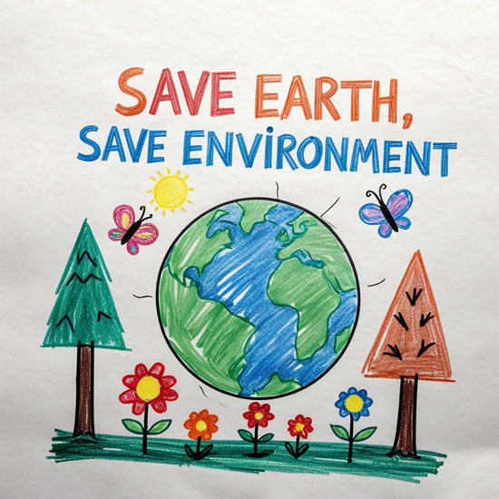 save earth save environment drawing