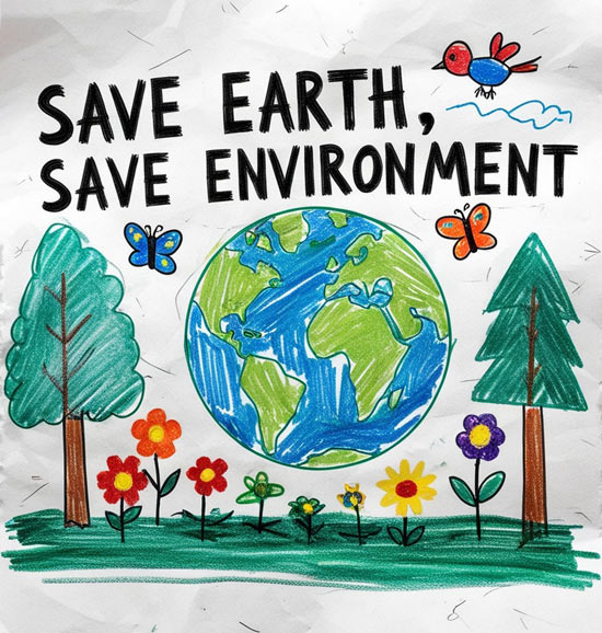save earth save environment drawing