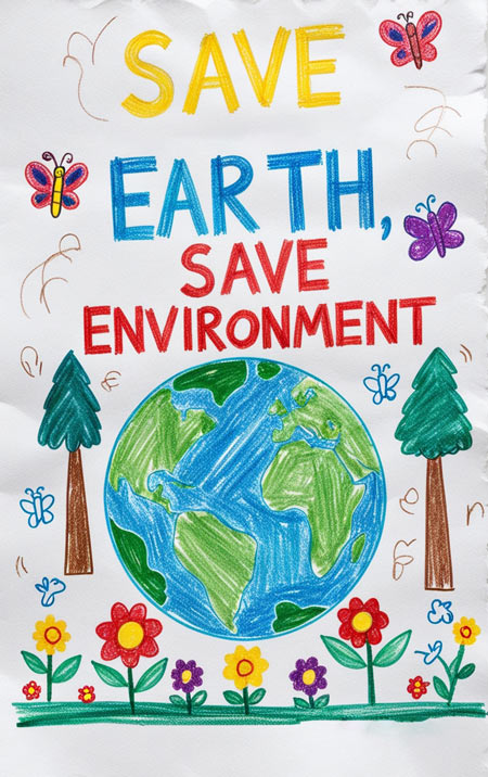 save earth save environment drawing