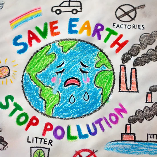 save earth stop pollution drawing