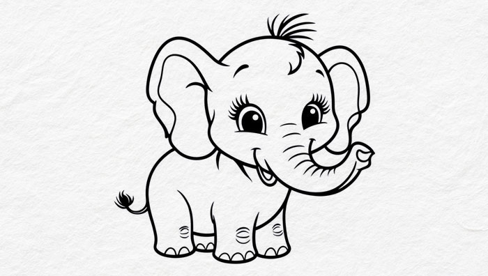 baby elephant drawing
