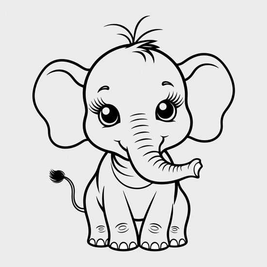 baby elephant drawing