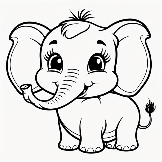 cute elephant drawing