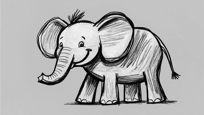 cute elephant drawing