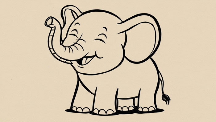 cute elephant drawing