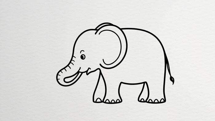 easy elephant drawing