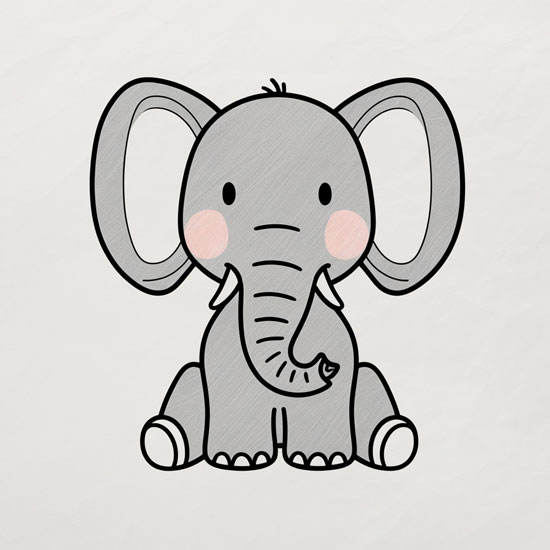elephant cartoon drawing
