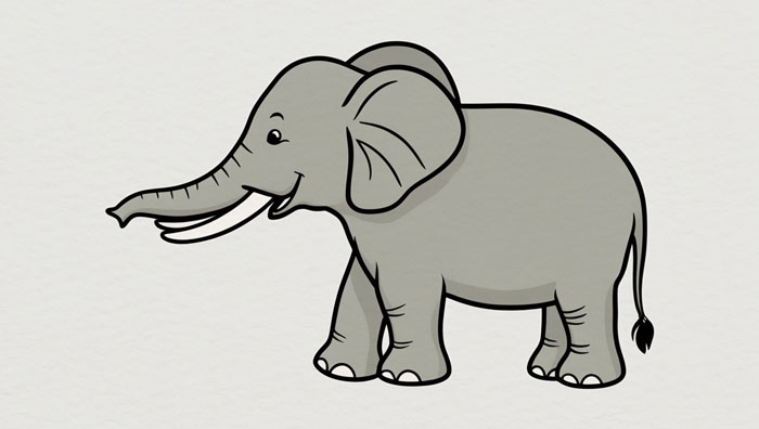 elephant cartoon drawing