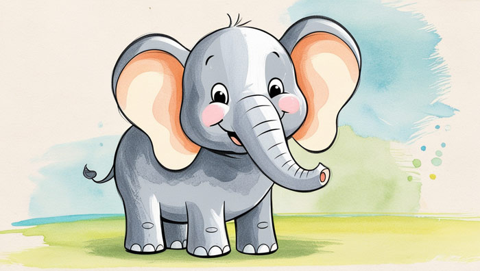 elephant cartoon drawing
