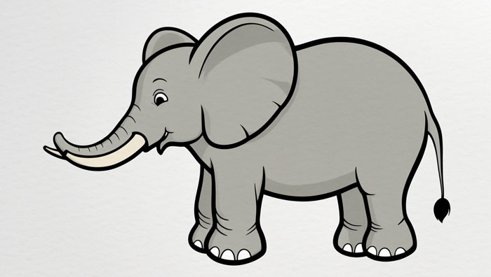 elephant cartoon drawing